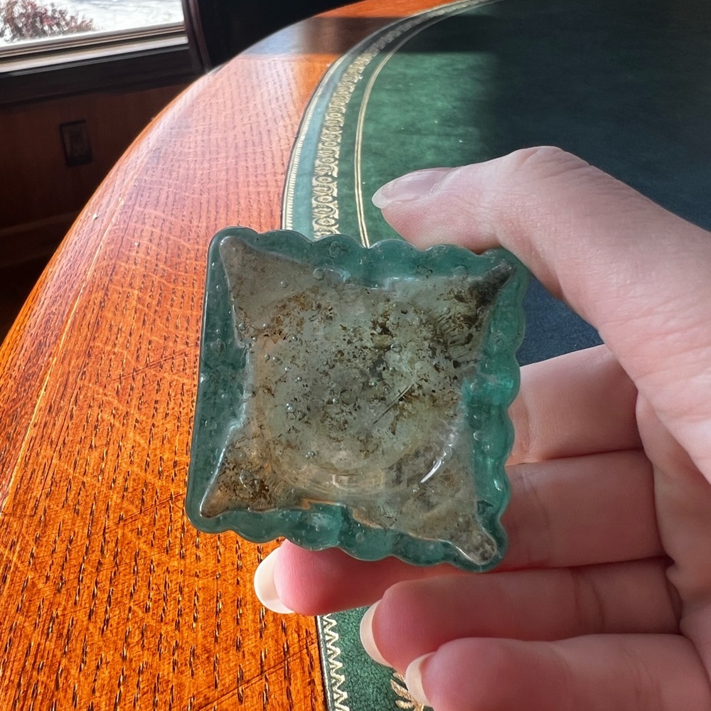 Antique Vintage Victorian Glass Inkwell - Picture 4 of 6